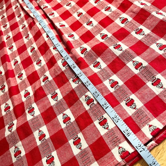 Vintage 90s Plaid Gingham Santa Long Sleeve Shirt Red White Westbound Size M - Picture 4 of 10